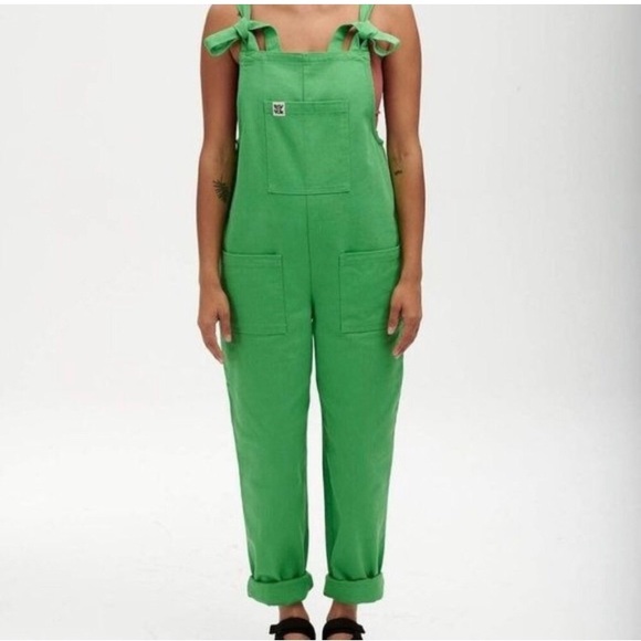 Lucy & Yak Pants - NEW Lucy & Yak Alas Dungerees Overalls Cacti Green Size M/R !
